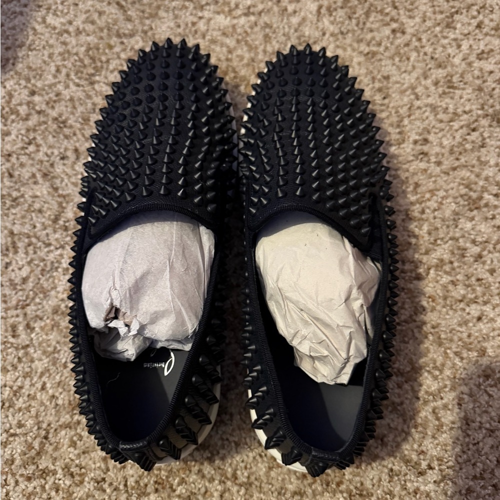 New Christian Louboutin dark marine Spiked Loafers - Picture 10 of 10